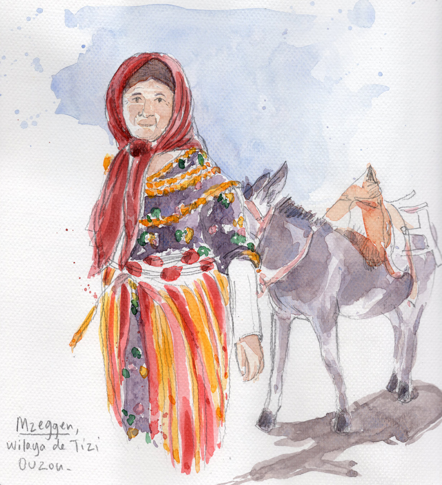 Kabylie, une dame et son ane