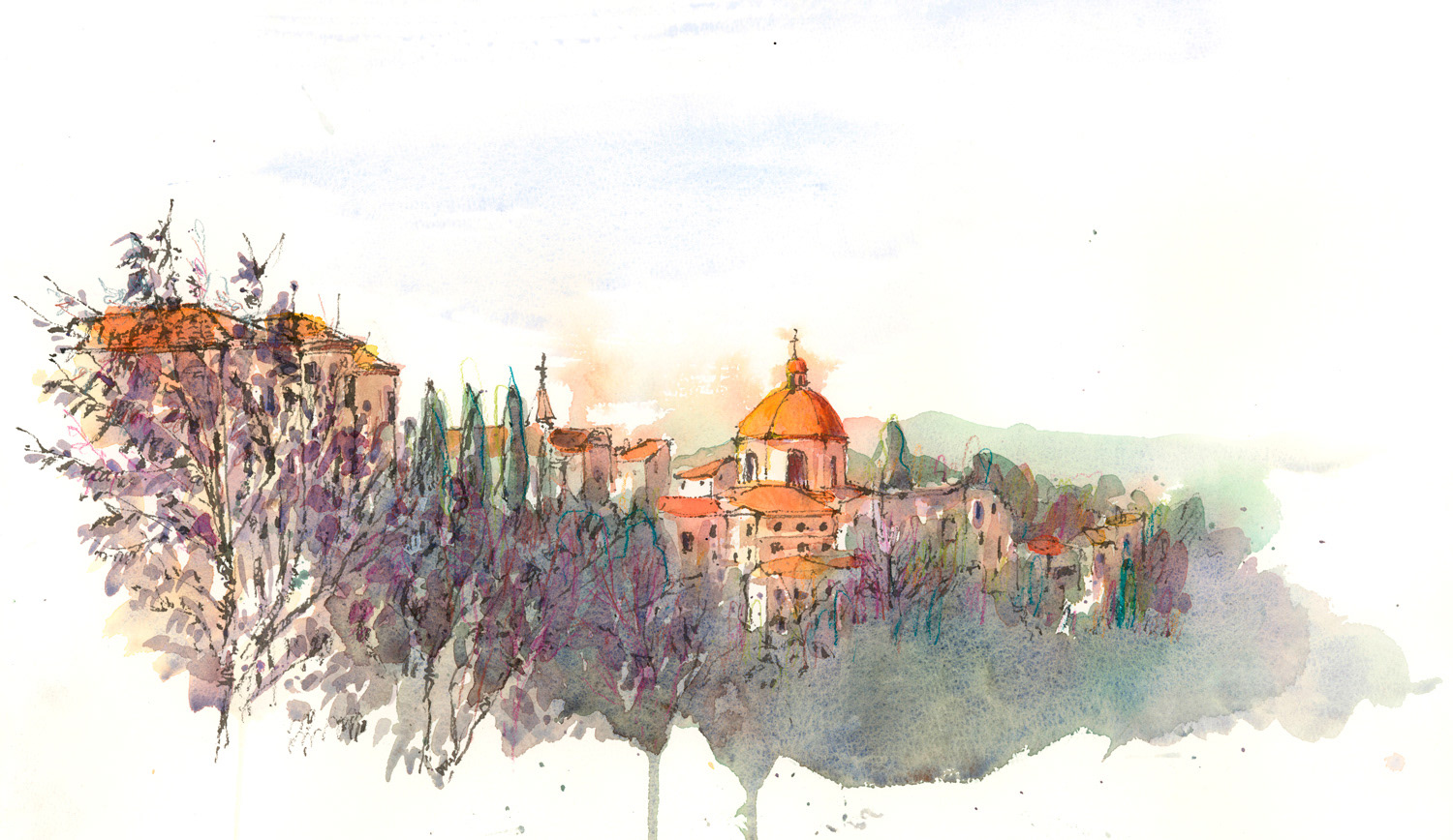 Aubenas le dome en hiver