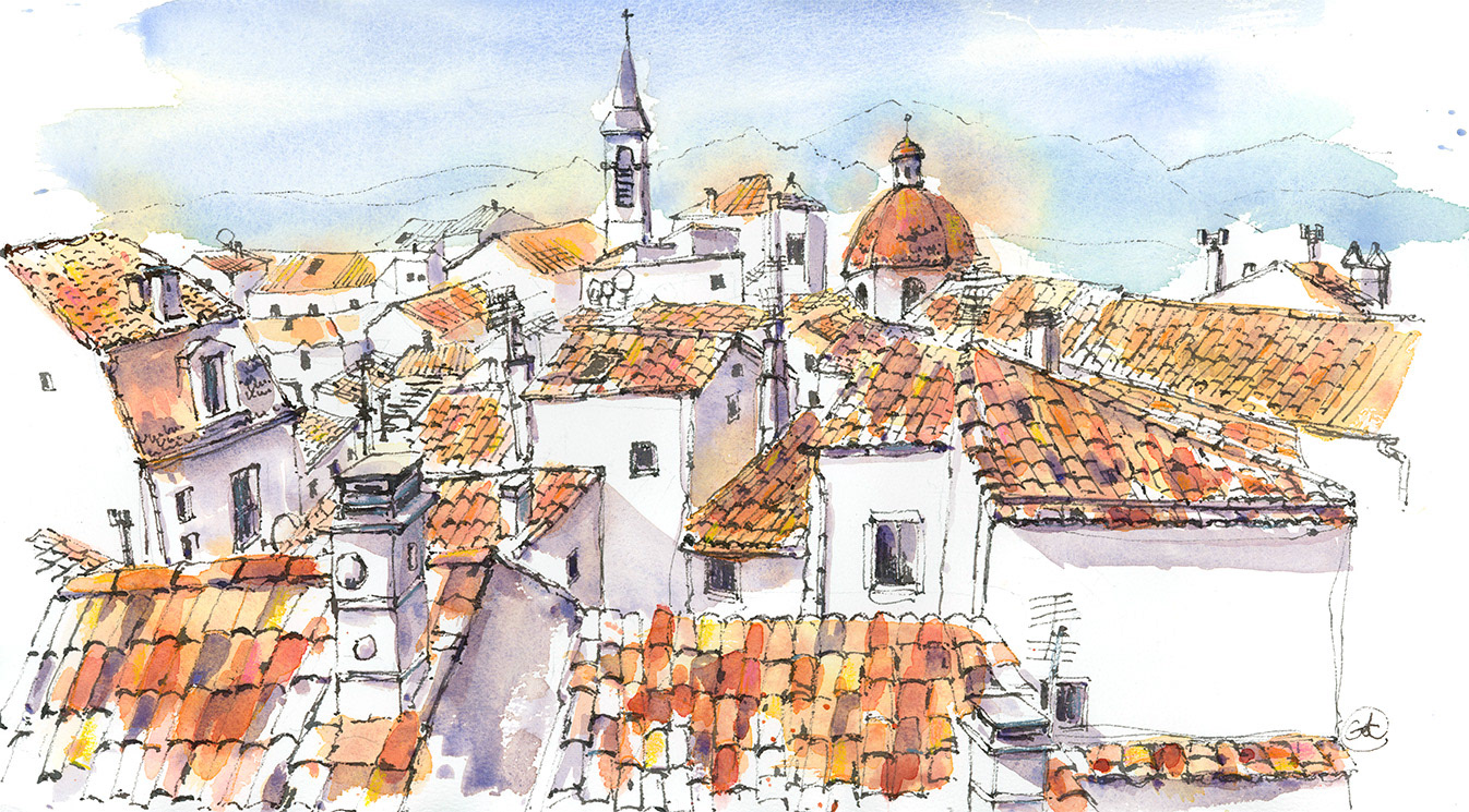 Aubenas vue sur les toits