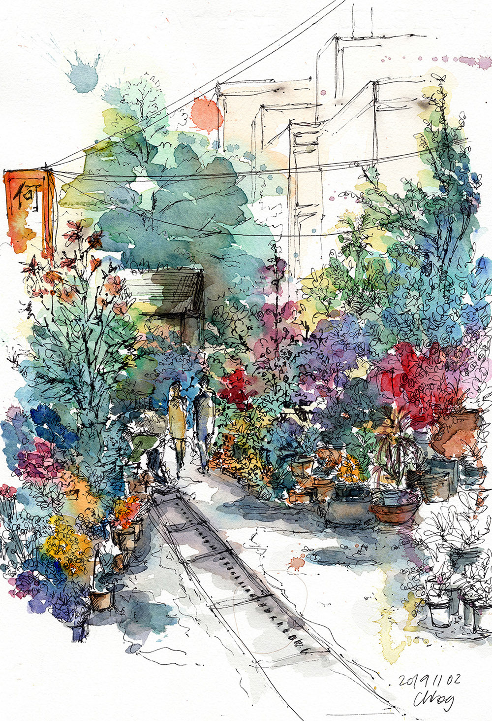 Un vendeur de fleurs