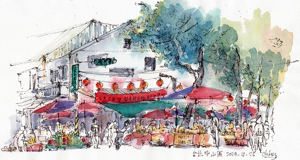Un marché animé