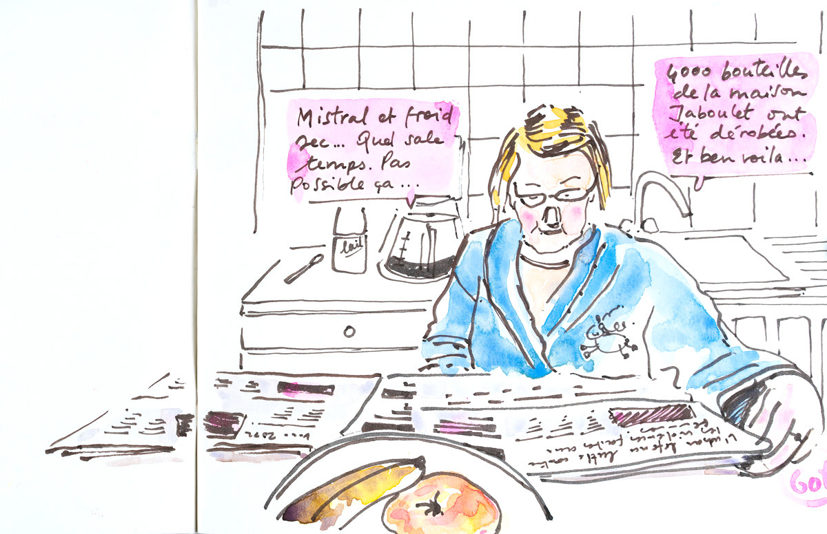 Mamie lit son journal