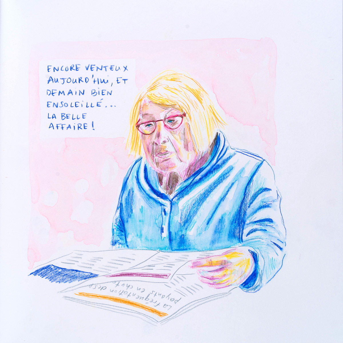 Mamie commente le journal