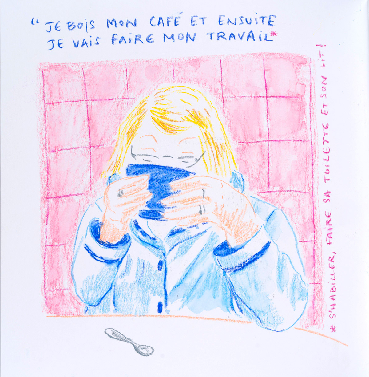 Mamie prend son petit déj